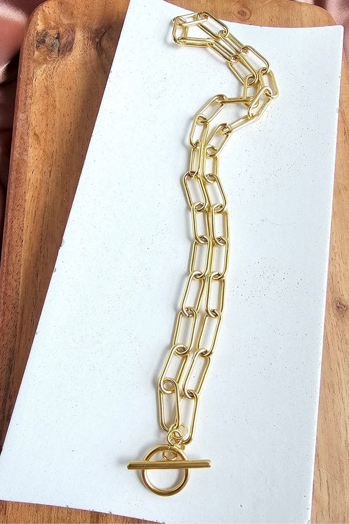 Chunky Paperclip Necklace - Gold - 18 inch - Inspired Eye Boutique