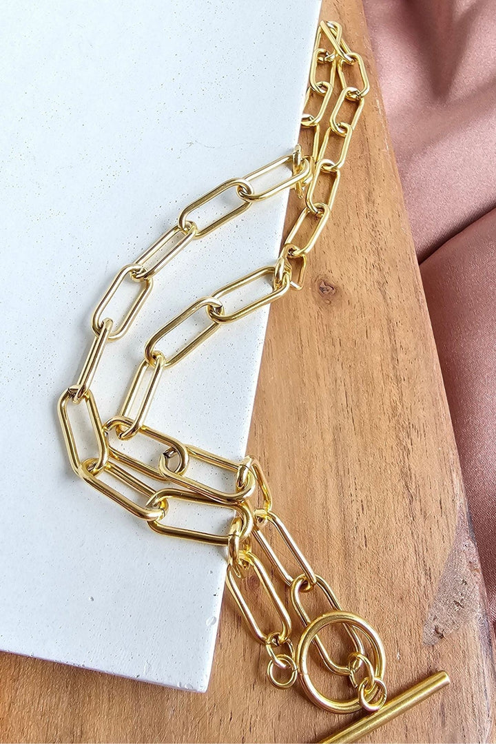 Chunky Paperclip Necklace - Gold - 18 inch - Inspired Eye Boutique