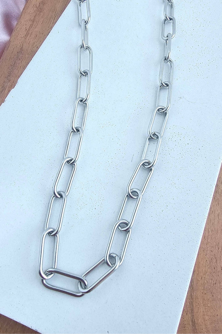Silver Chunky Paperclip Necklace - 18" - Inspired Eye Boutique