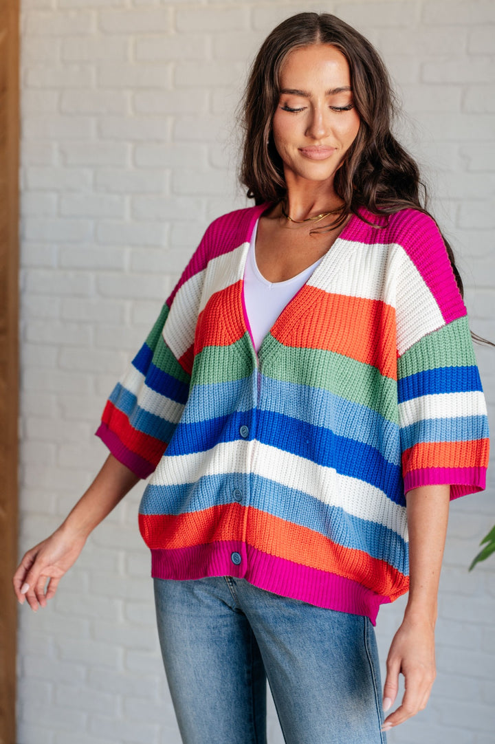 Colorful Striped Cardigan Sweater - Inspired Eye Boutique