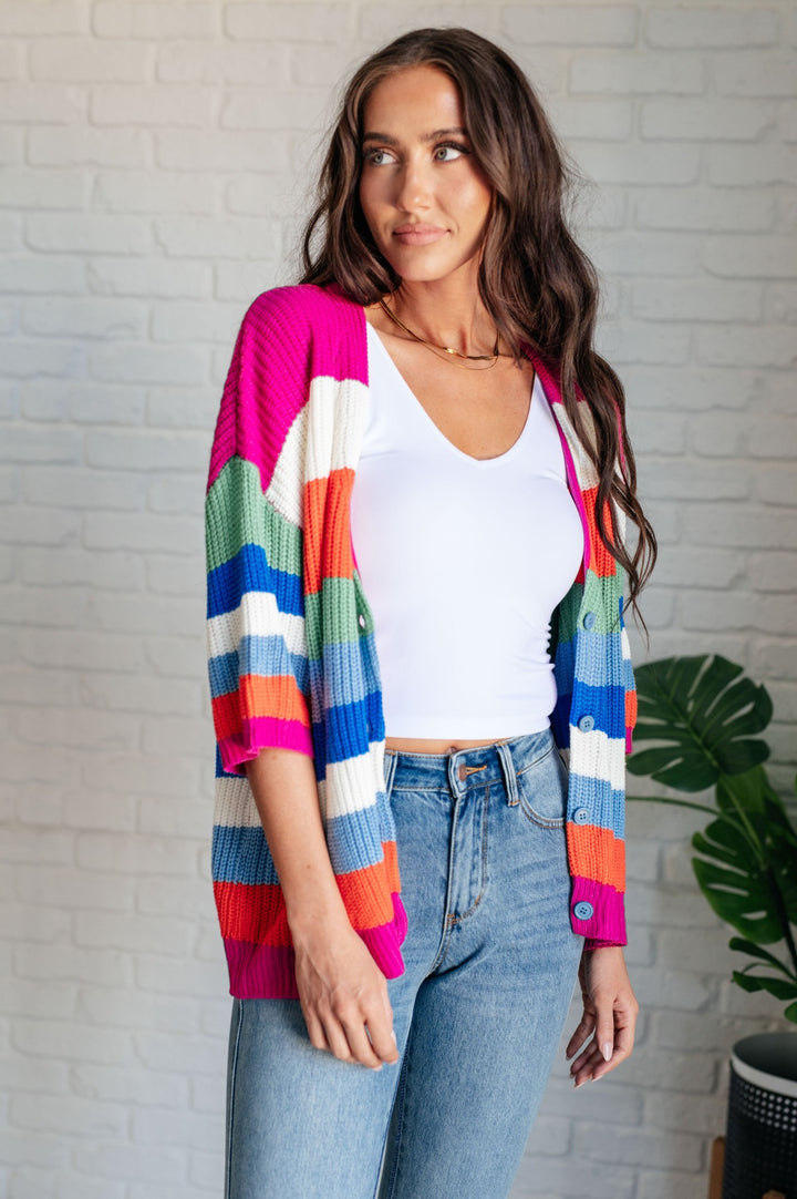 Bold Flirt Striped Cardigan Sweater