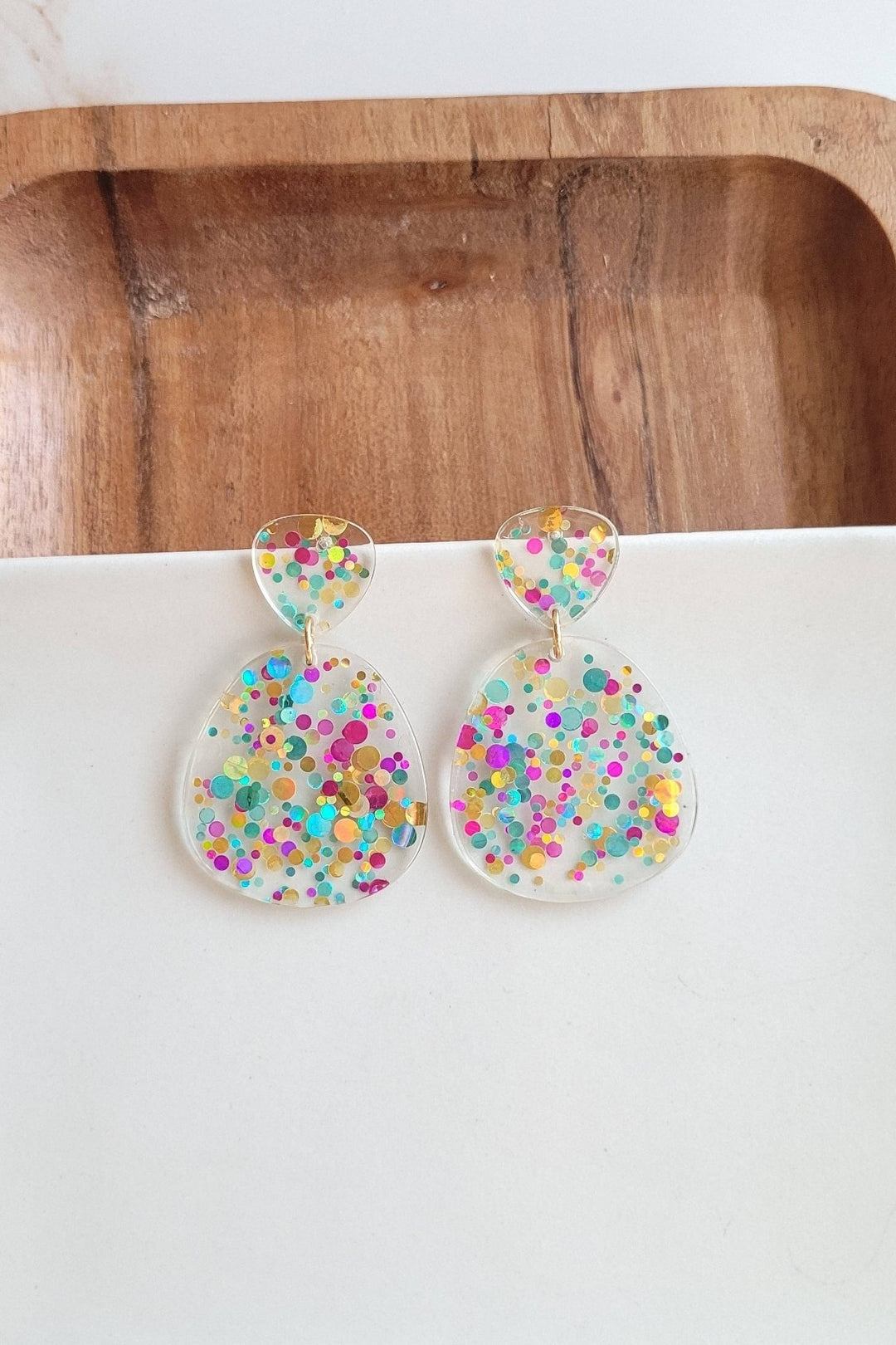 Confetti Drop Earrings - Acrylic - Lightweight - Inspired Eye Boutique