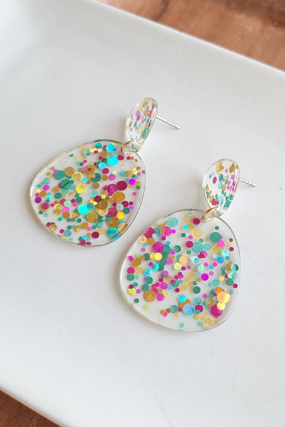 Confetti Drop Earrings - Acrylic - Lightweight - Inspired Eye Boutique