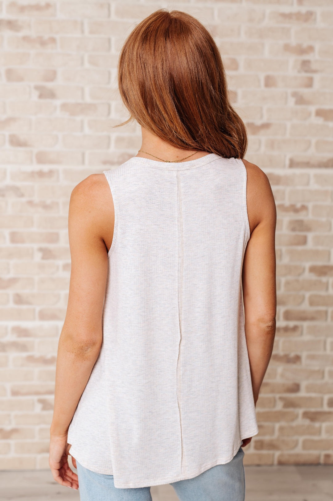 Cream Jersey Knit Tank Top - Inspired Eye Boutique