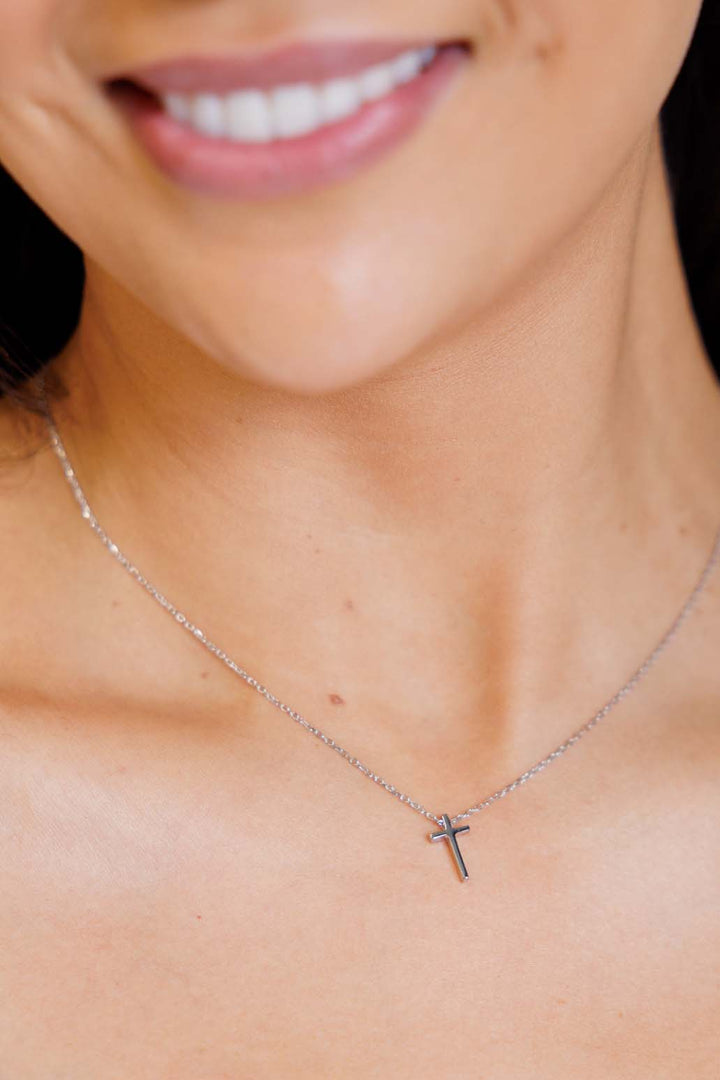 Dainty Silver Cross Necklace - Inspired Eye Boutique