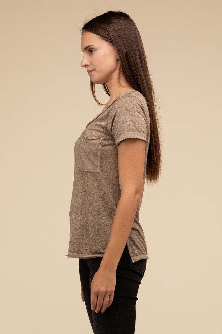 Zenana - Short Sleeve Burnout Tee