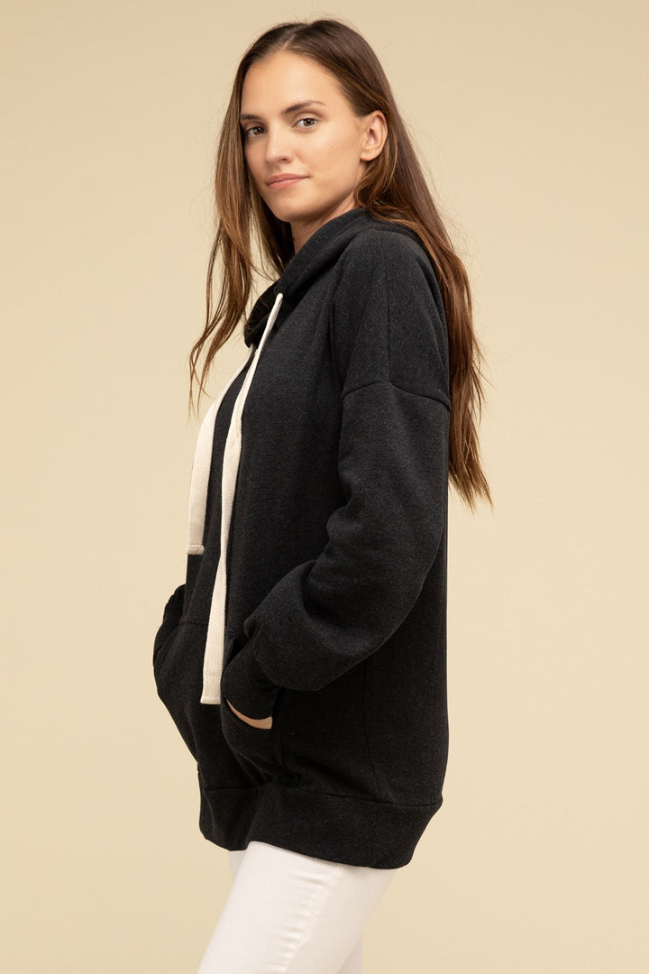 Zenana - Oversized Hoodie Longline Sweatshirt