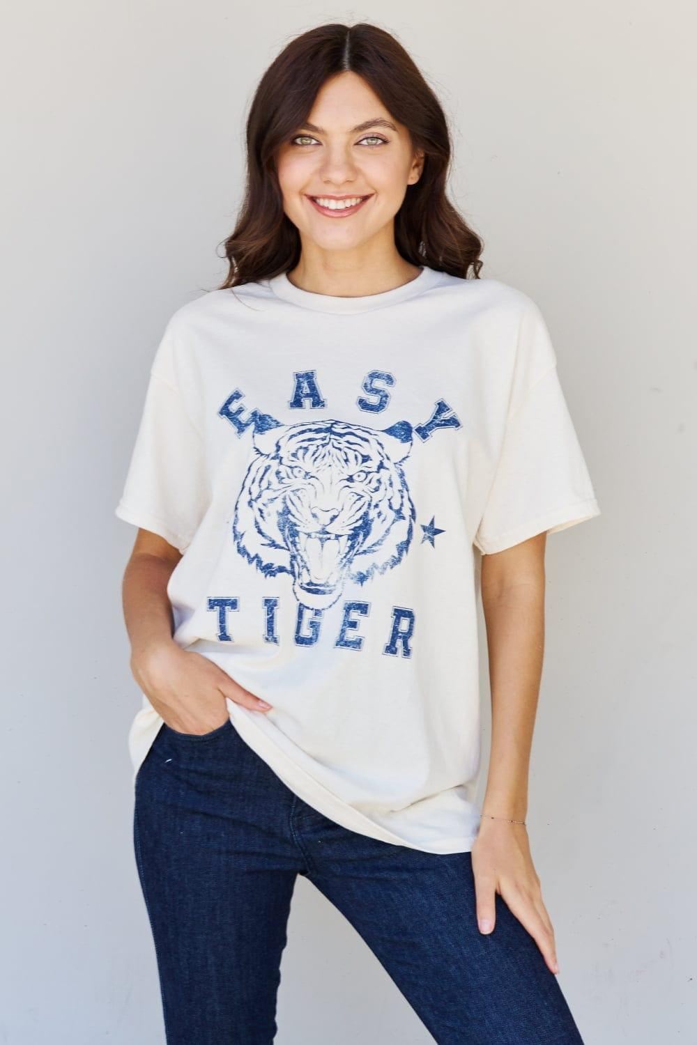 "Easy Tiger" Oversized Graphic Tee - Inspired Eye Boutique