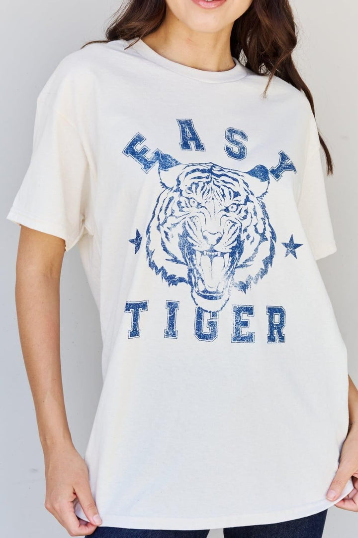 "Easy Tiger" Oversized Graphic Tee - Inspired Eye Boutique