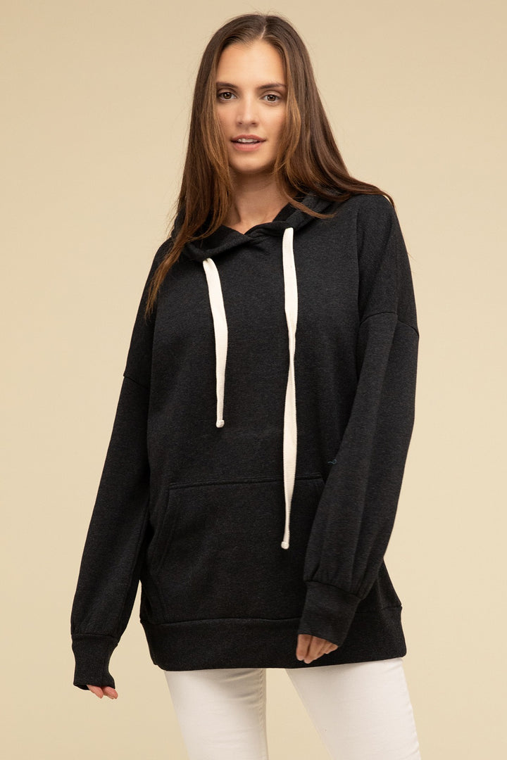 Zenana - Oversized Hoodie Longline Sweatshirt