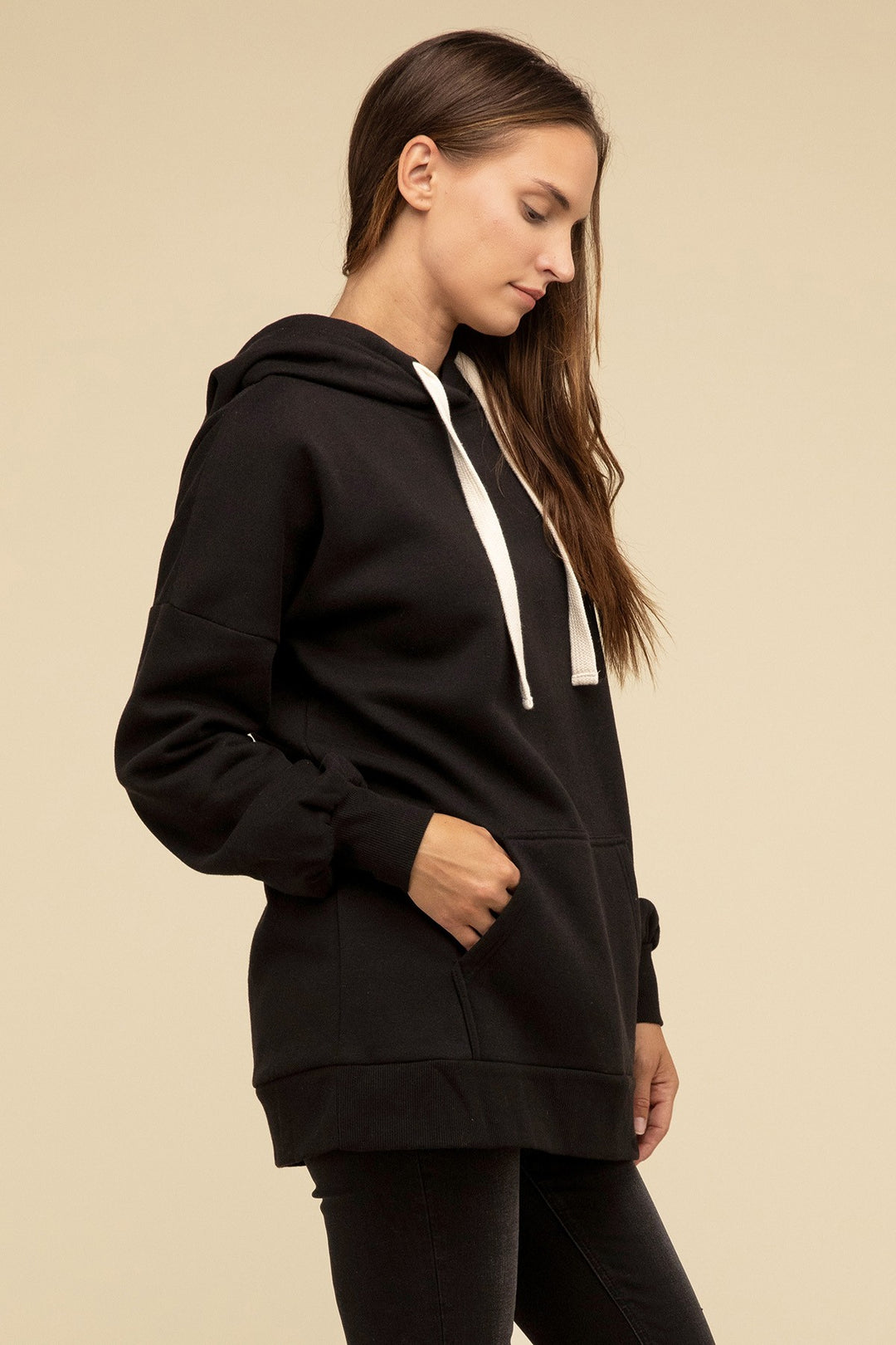 Zenana - Oversized Hoodie Longline Sweatshirt - Inspired Eye Boutique