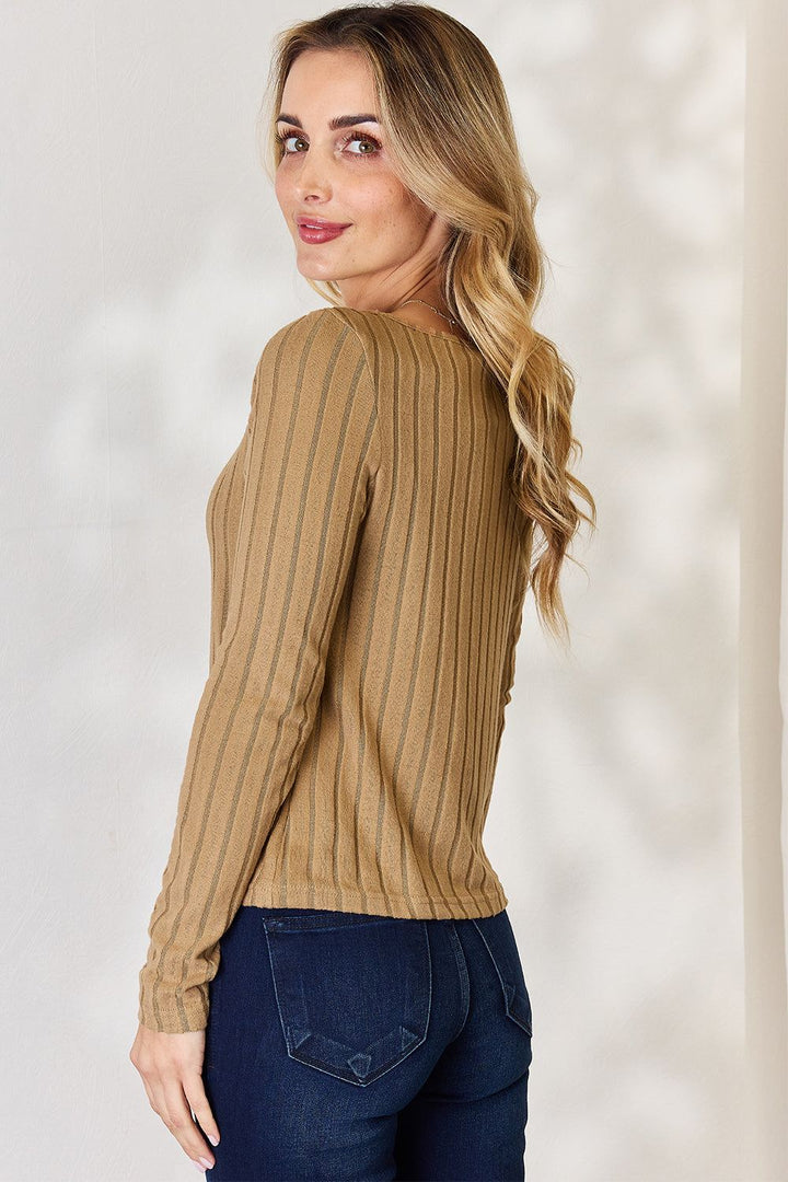 Ribbed Long Sleeve Top - Inspired Eye Boutique