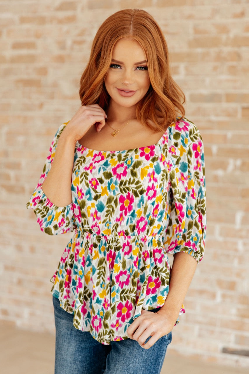Floral Peplum Blouse Top - Inspired Eye Boutique