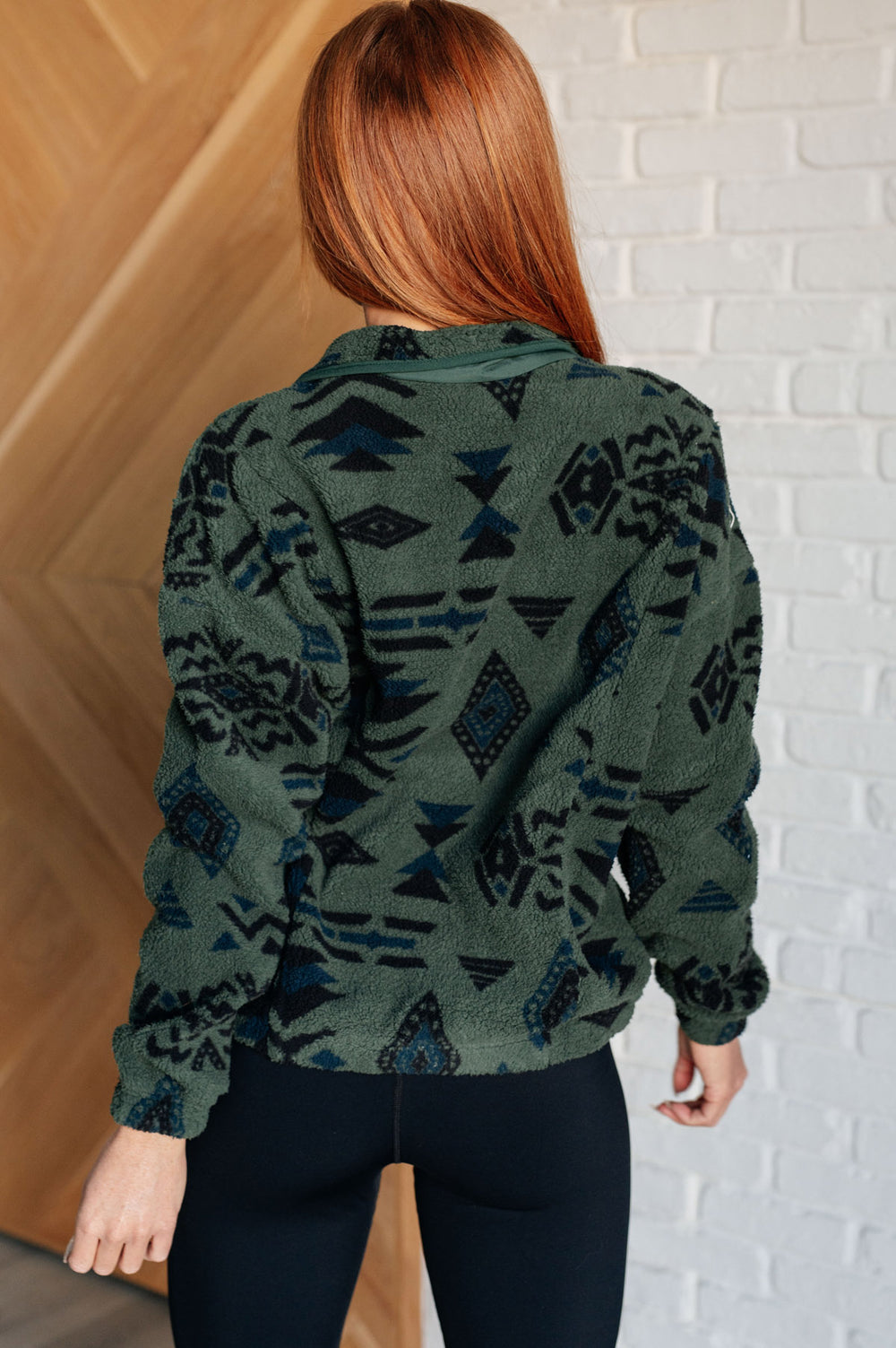 Geometric Fleece Button-Front Jacket - Inspired Eye Boutique