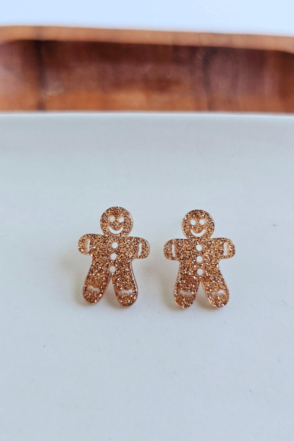 Gingerbread Man Stud Holiday Earrings - Inspired Eye Boutique