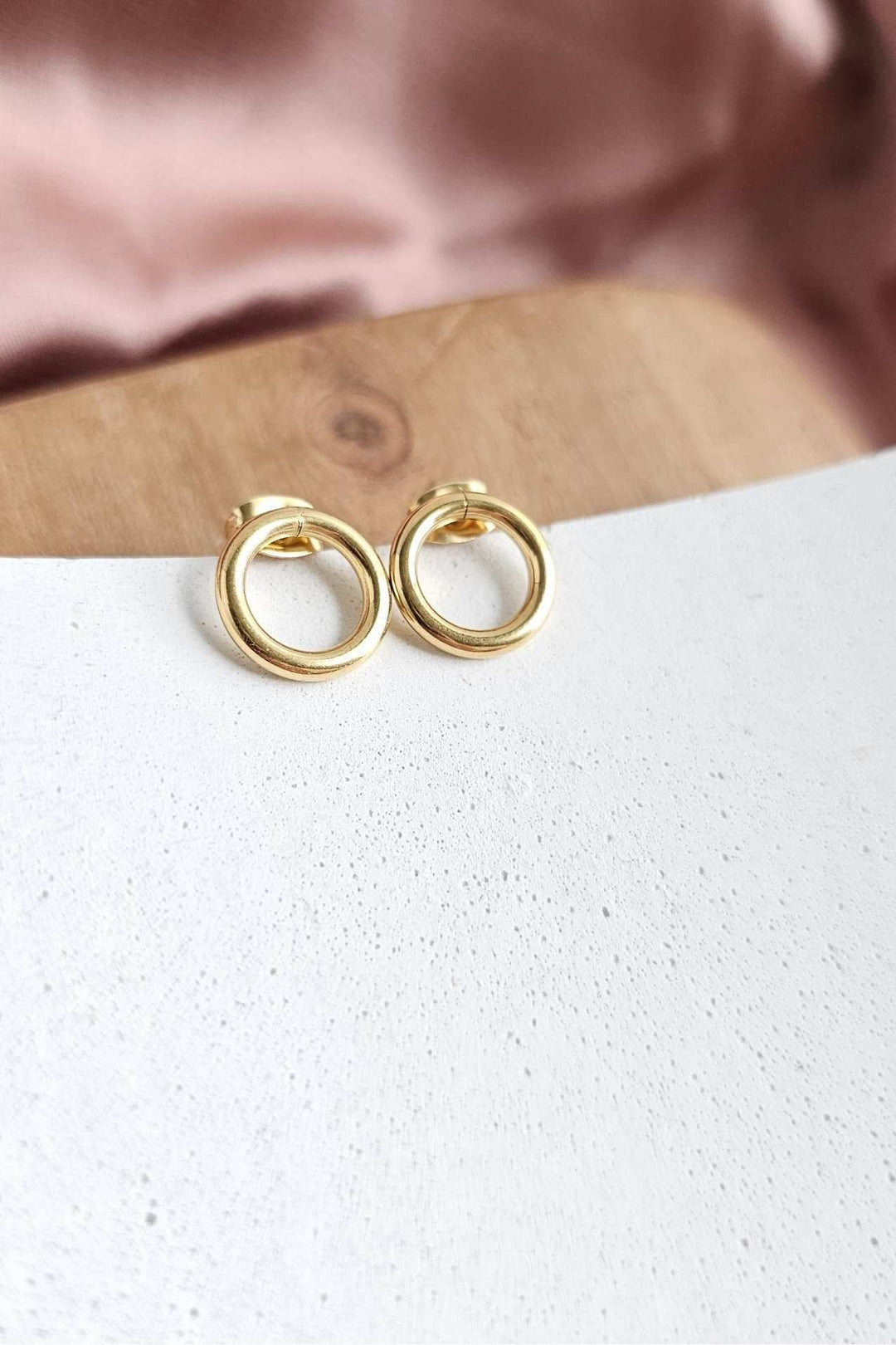 Gold Circle Stud Earrings - Inspired Eye Boutique