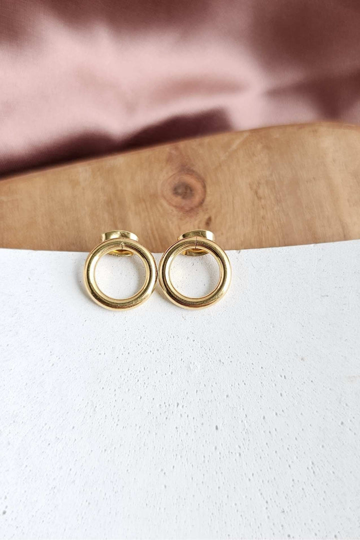 Gold Circle Stud Earrings - Inspired Eye Boutique