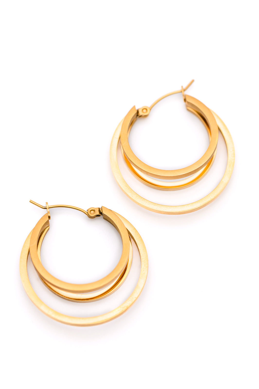 Gold Double Loop Earrings - Inspired Eye Boutique