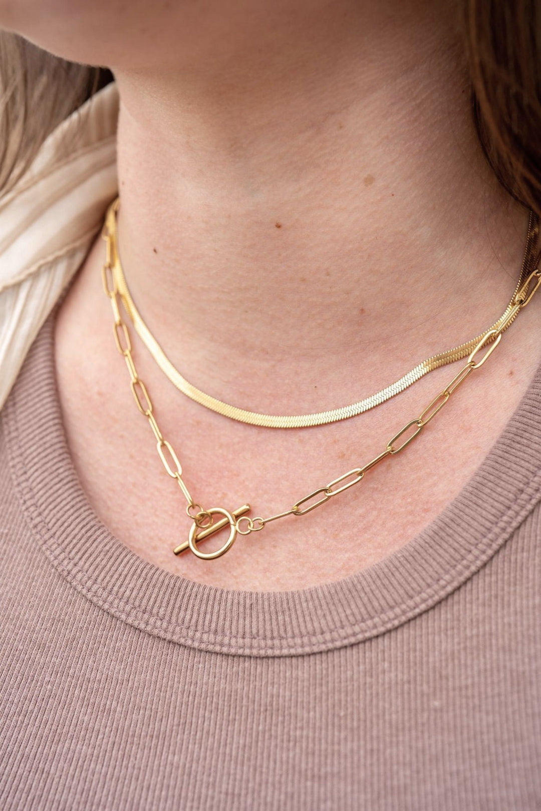 16 inch Gold Herringbone Chain - Inspired Eye Boutique