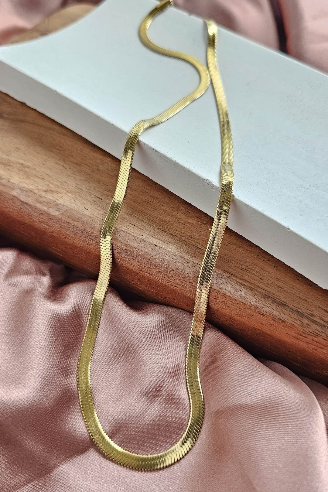 20 inch Gold Herringbone Chain - Stainless Steel - Inspired Eye Boutique