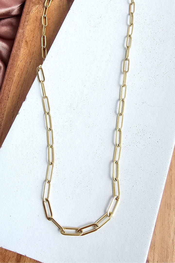 Gold Paperclip Chain Necklace - 16" - Inspired Eye Boutique