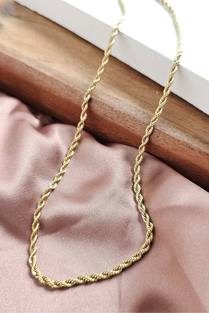 18 inch Gold Rope Chain - Stainless Steel - Inspired Eye Boutique