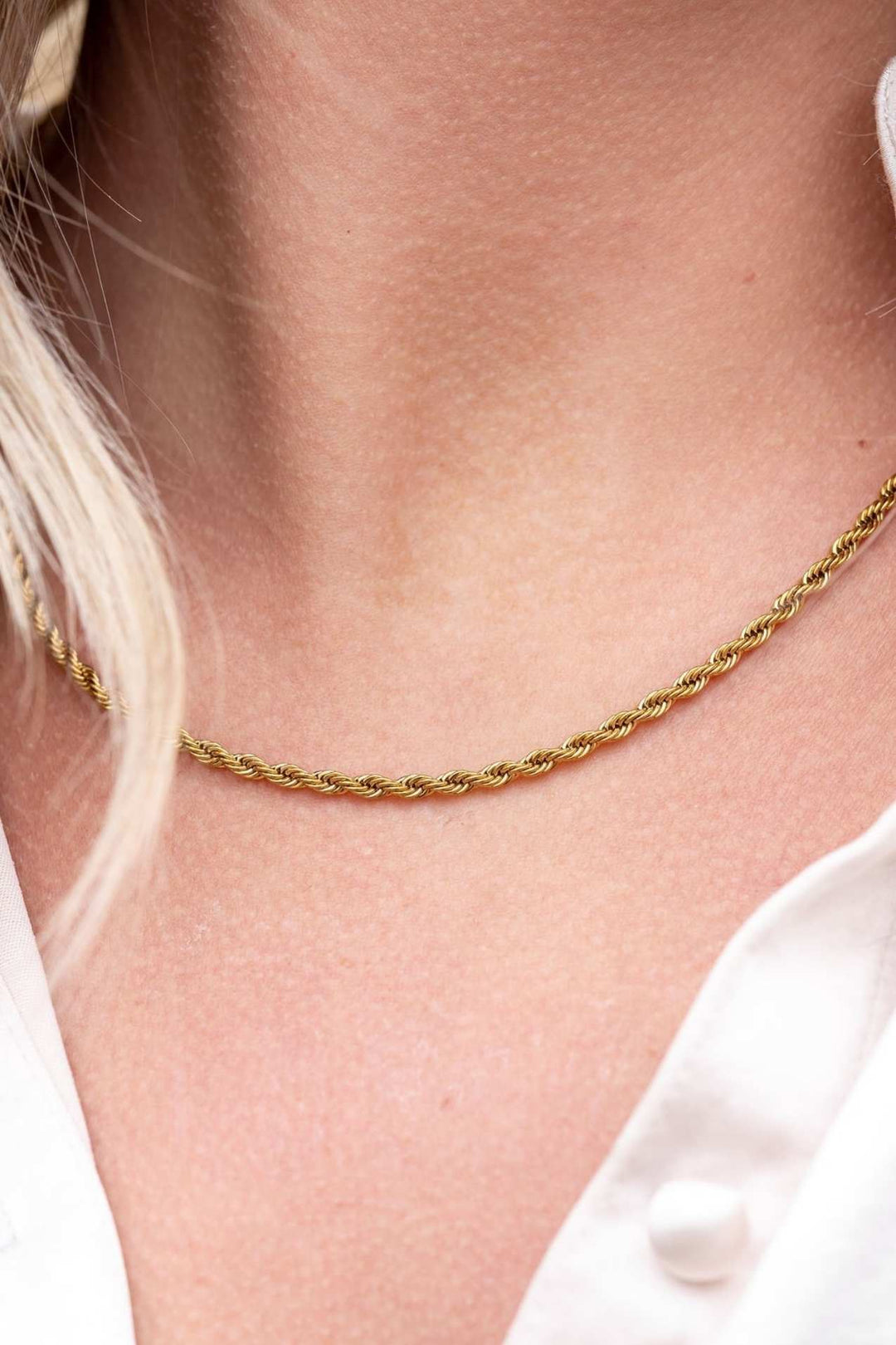 18 inch Gold Rope Chain - Stainless Steel - Inspired Eye Boutique