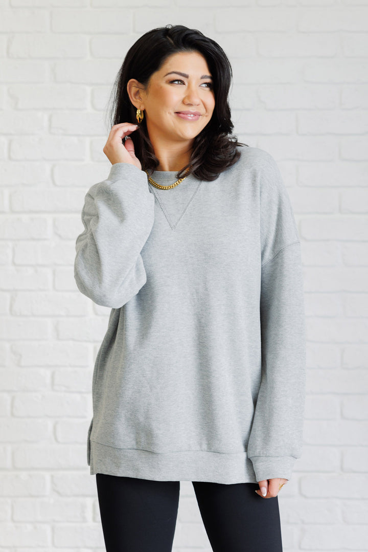 Gray Oversized Pullover Sweatshirt - Inspired Eye Boutique