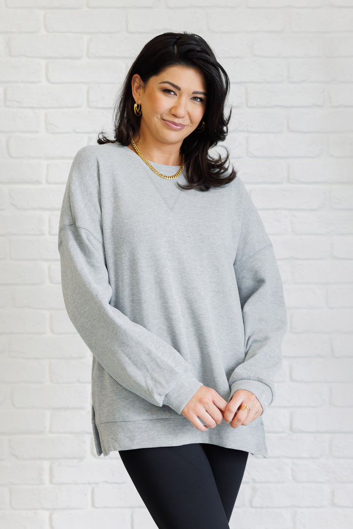 Gray Oversized Pullover Sweatshirt - Inspired Eye Boutique