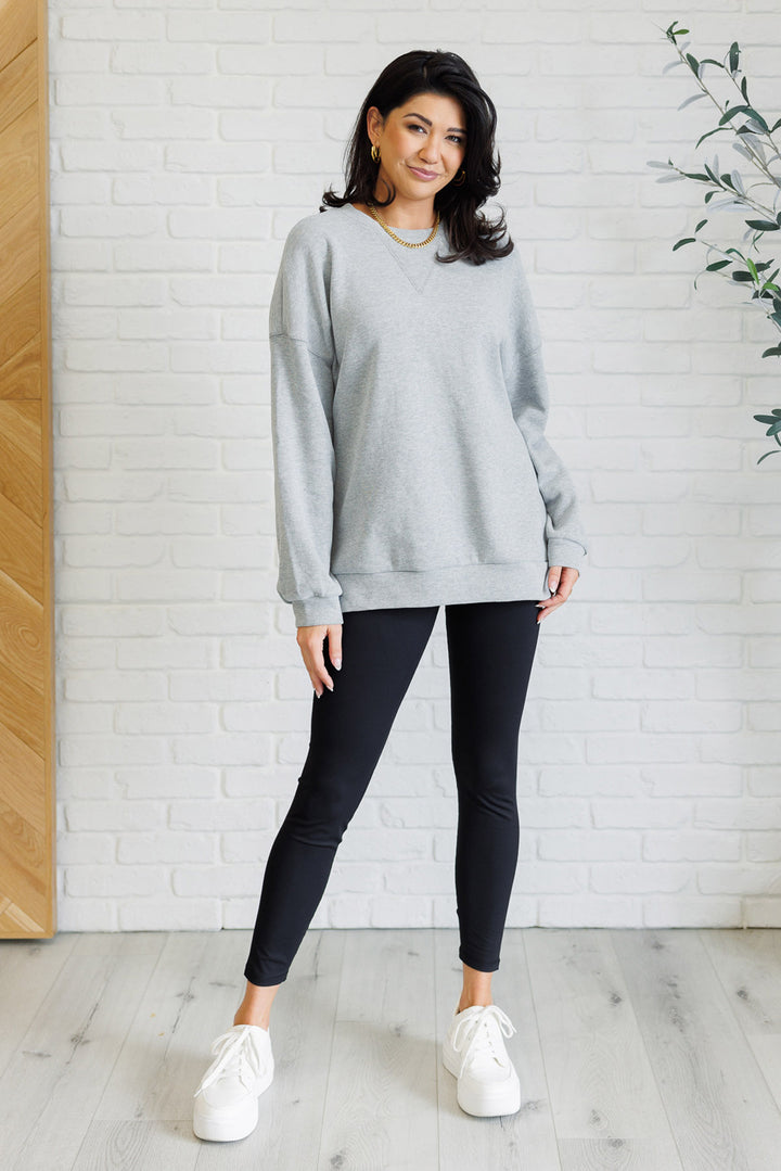 Gray Oversized Pullover Sweatshirt - Inspired Eye Boutique