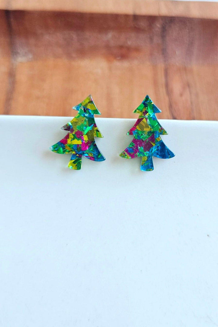 Green Christmas Tree Stud Earrings - Inspired Eye Boutique