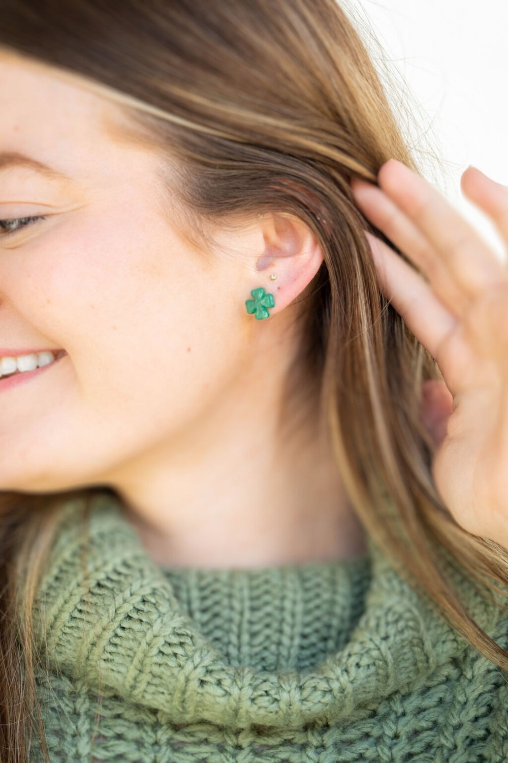 Green Stud Earrings - Shamrock Stud - St Patricks Day Earrings - Inspired Eye Boutique