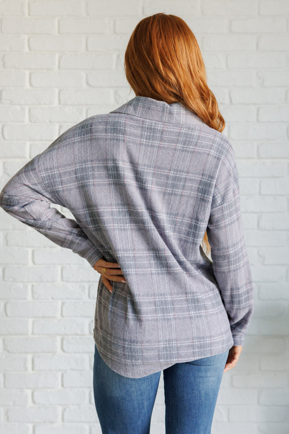 Grey Long Sleeve Plaid Button Up - Inspired Eye Boutique