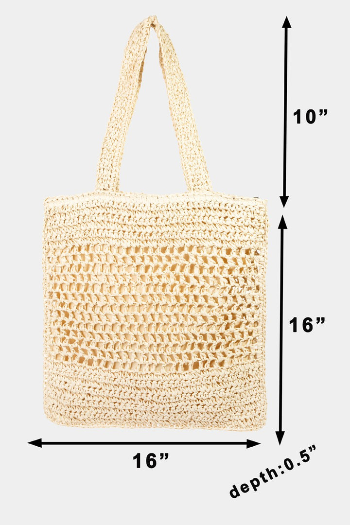 Hand Woven Straw Tote Bag - Inspired Eye Boutique