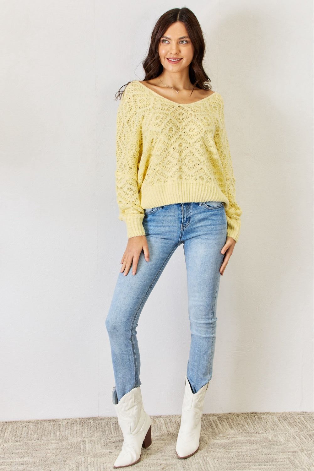 Yellow Knit Sweater - Inspired Eye Boutique
