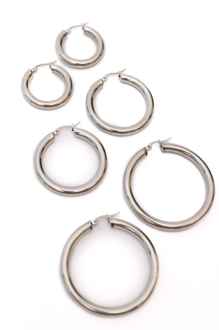 Hoop Earrings Set - Silver - Inspired Eye Boutique