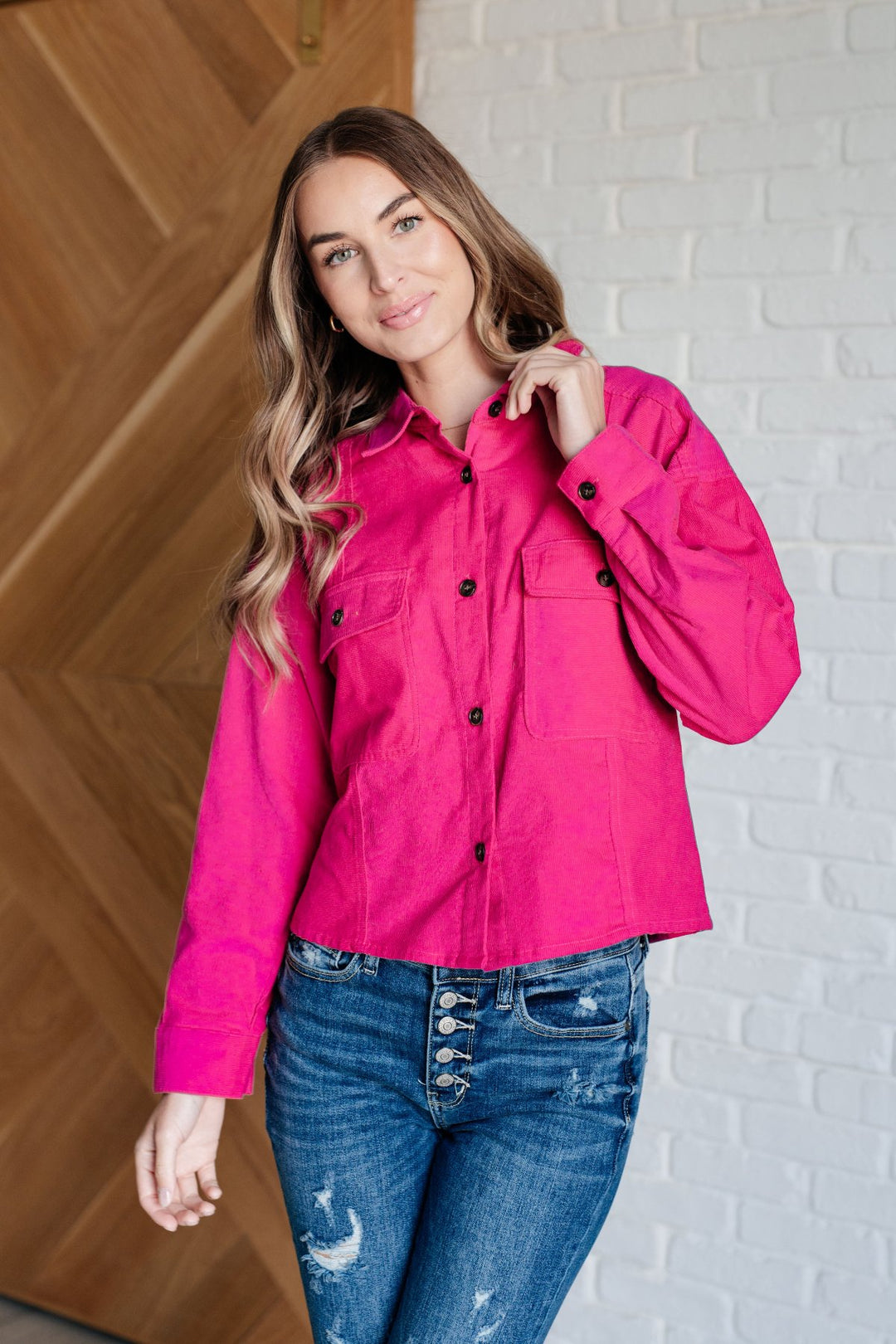 Hot Pink Corduroy Jacket - Inspired Eye Boutique