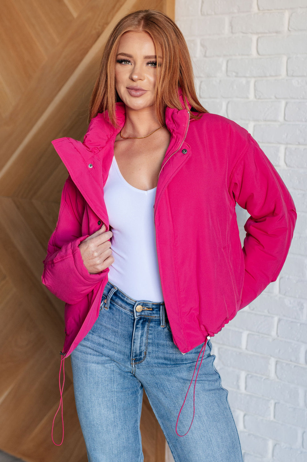 Hot Pink Puffer Jacket - Inspired Eye Boutique