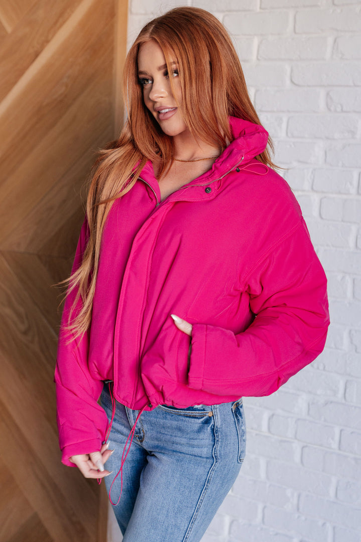 Hot Pink Puffer Jacket - Inspired Eye Boutique