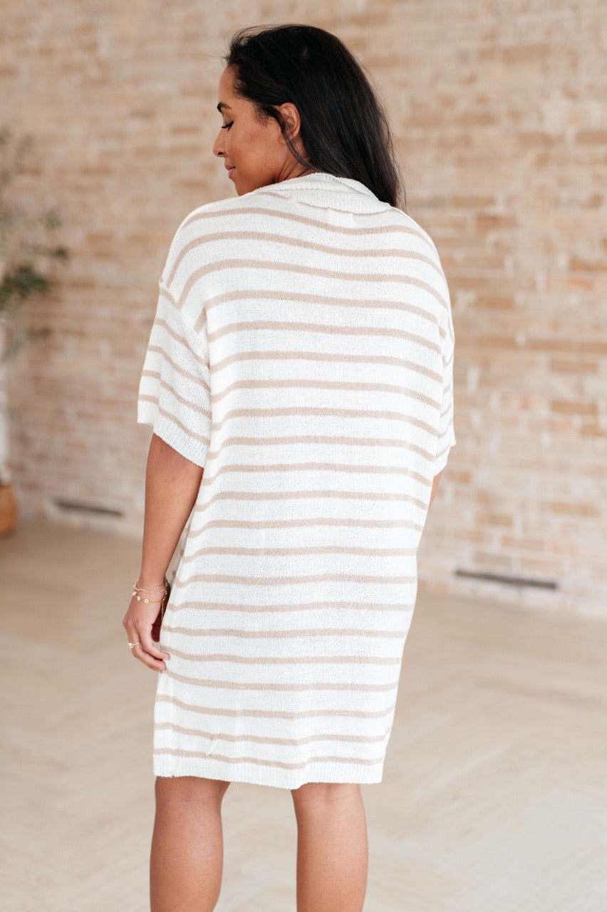 Ivory Cardigan Dress - Striped - Spring Style - Inspired Eye Boutique