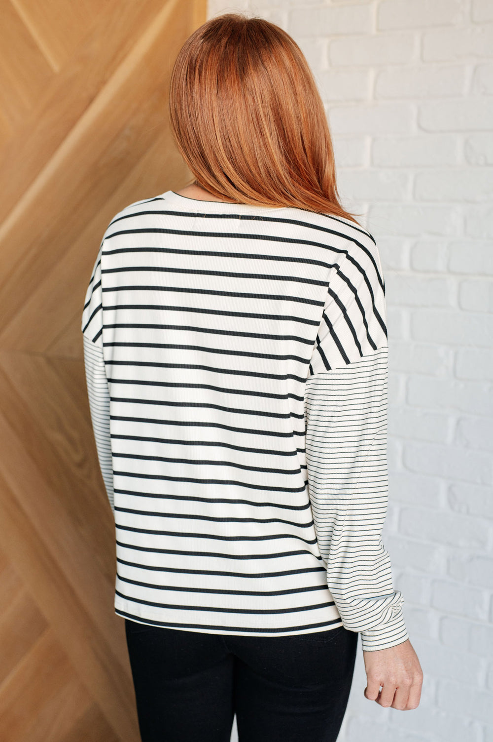 Ivory Long Sleeve Striped Top - Inspired Eye Boutique