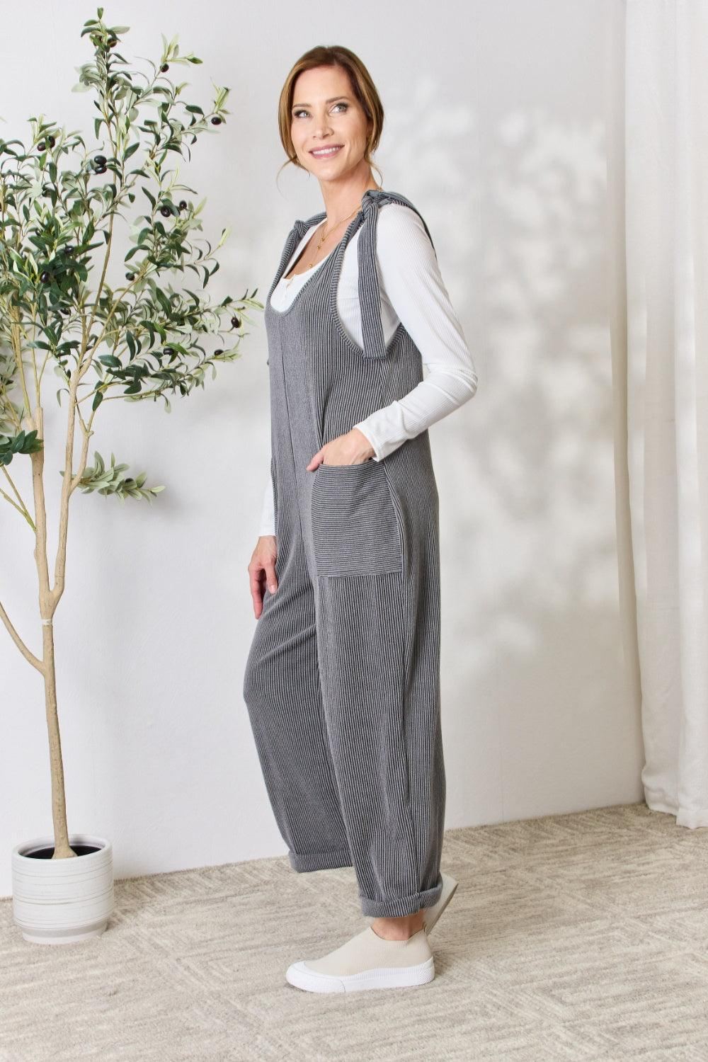 Casual Sleeveless Jumpsuit - Grey - Inspired Eye Boutique