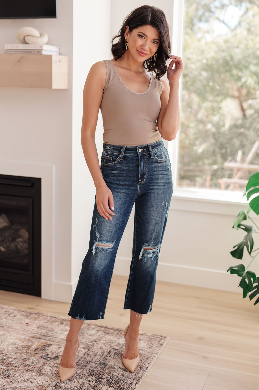 Judy Blue - Dark Wash Cropped Jeans - Inspired Eye Boutique