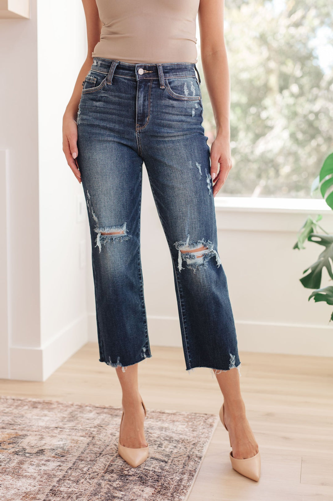 Judy Blue - Dark Wash Cropped Jeans - Inspired Eye Boutique
