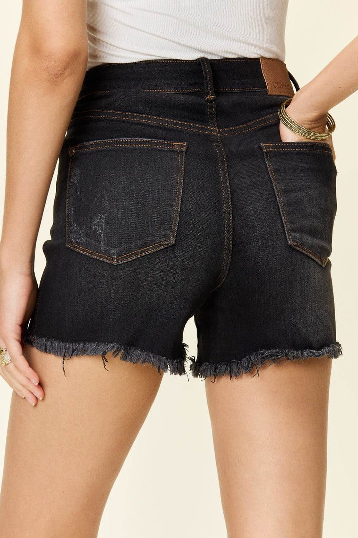 Judy Blue - Denim High Waisted Shorts Black - Inspired Eye Boutique