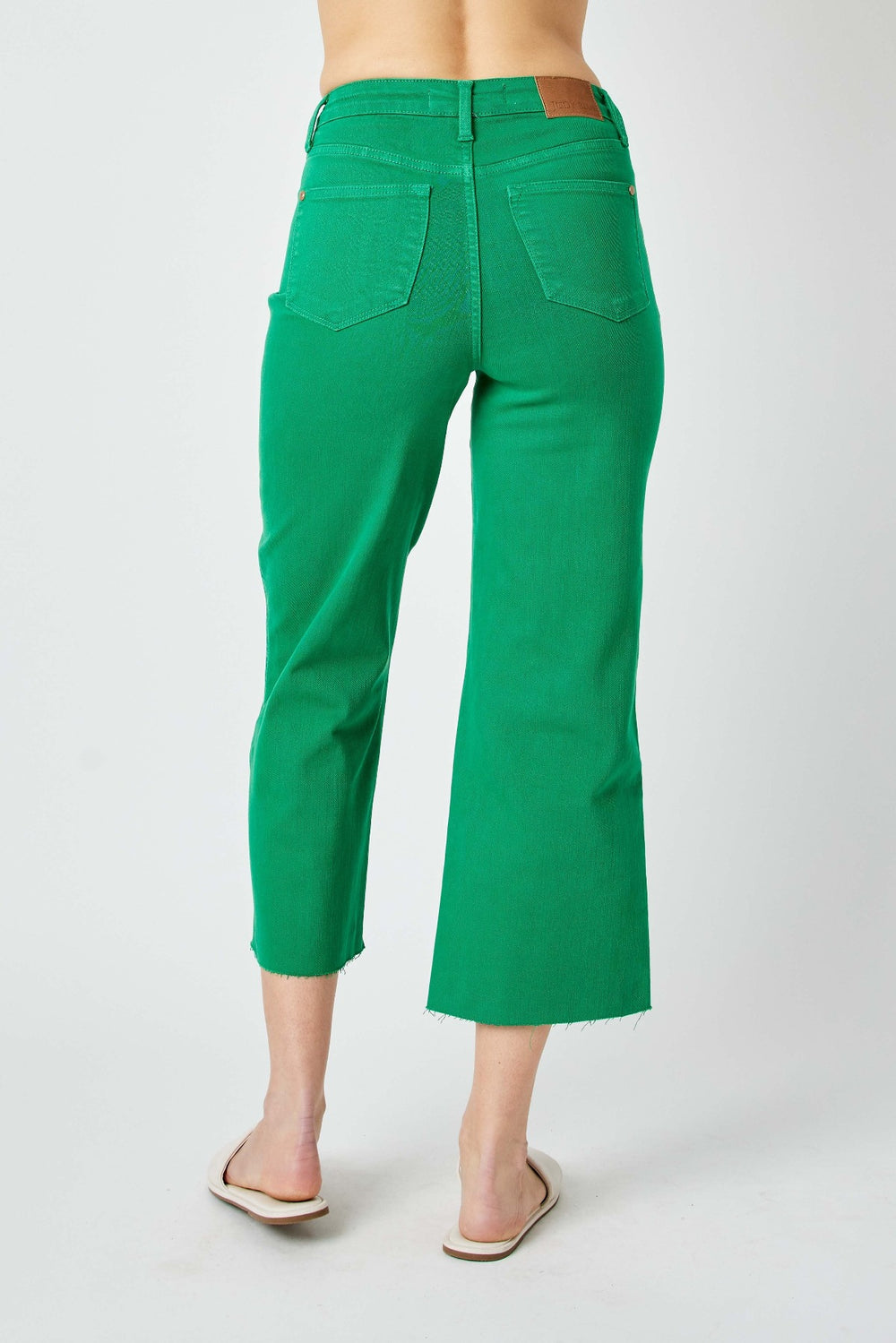 Judy Blue Green Jeans - Wide Leg - Cropped - Inspired Eye Boutique
