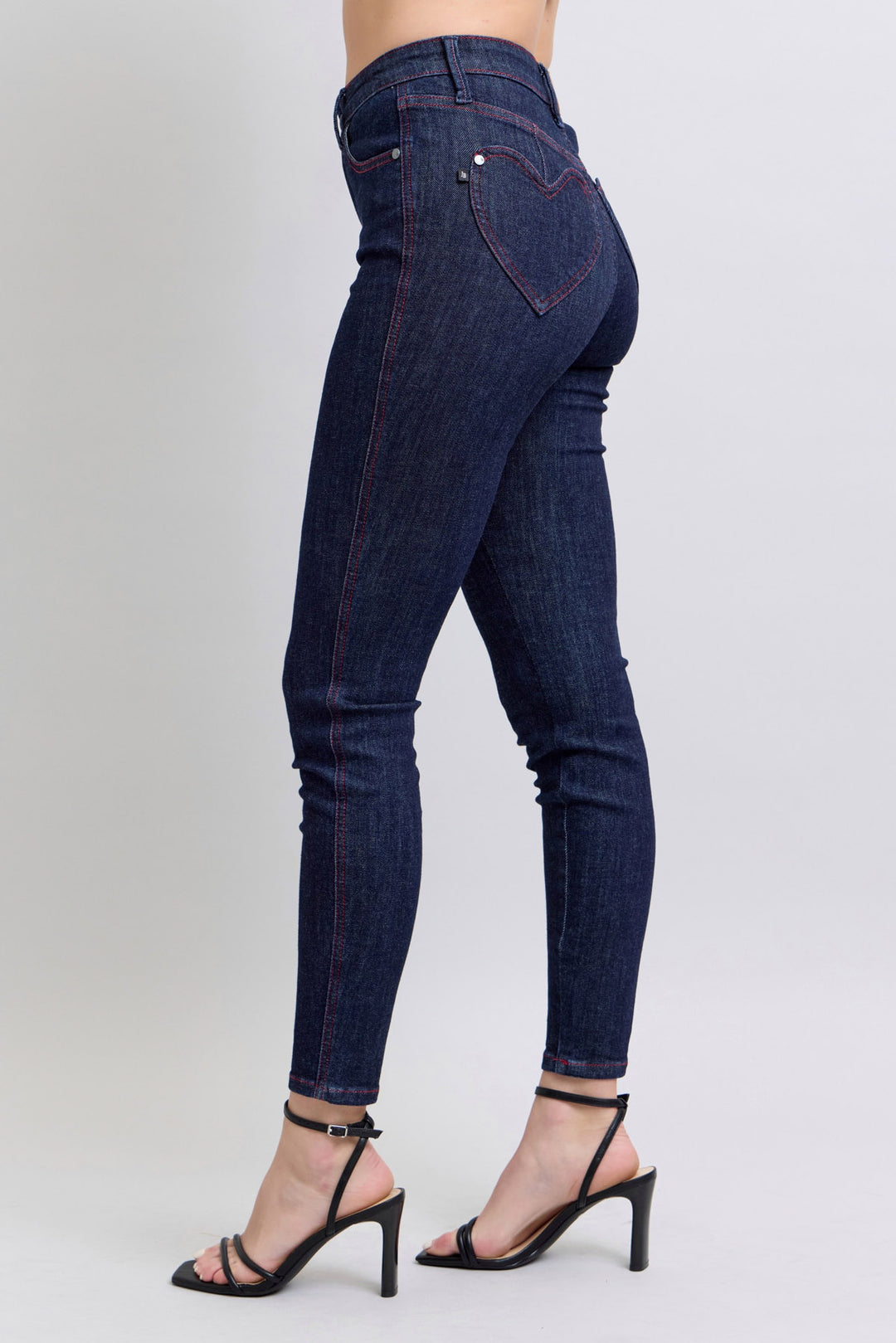 Judy Blue - Heart Shaped Back Pocket Skinny Jeans - Inspired Eye Boutique