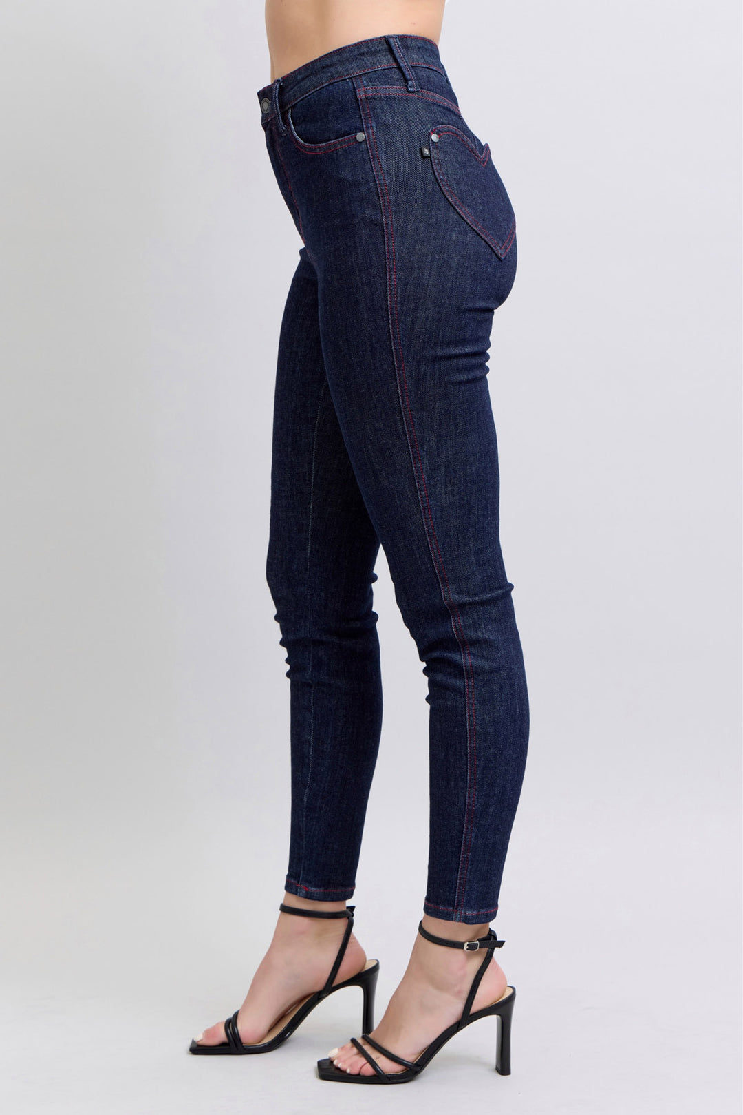 Judy Blue - Heart Shaped Back Pocket Skinny Jeans - Inspired Eye Boutique