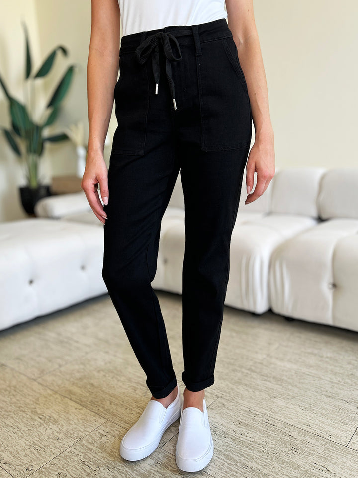 Judy Blue - High Rise Black Joggers - Inspired Eye Boutique