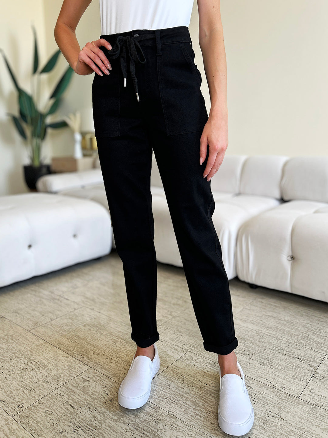 Judy Blue - High Rise Black Joggers - Inspired Eye Boutique